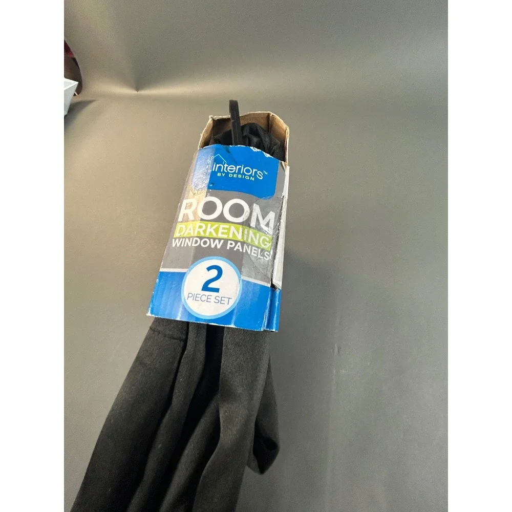 Interiors by Design Room Darkening Window Panels Black Grommet Top 74x84 2pk